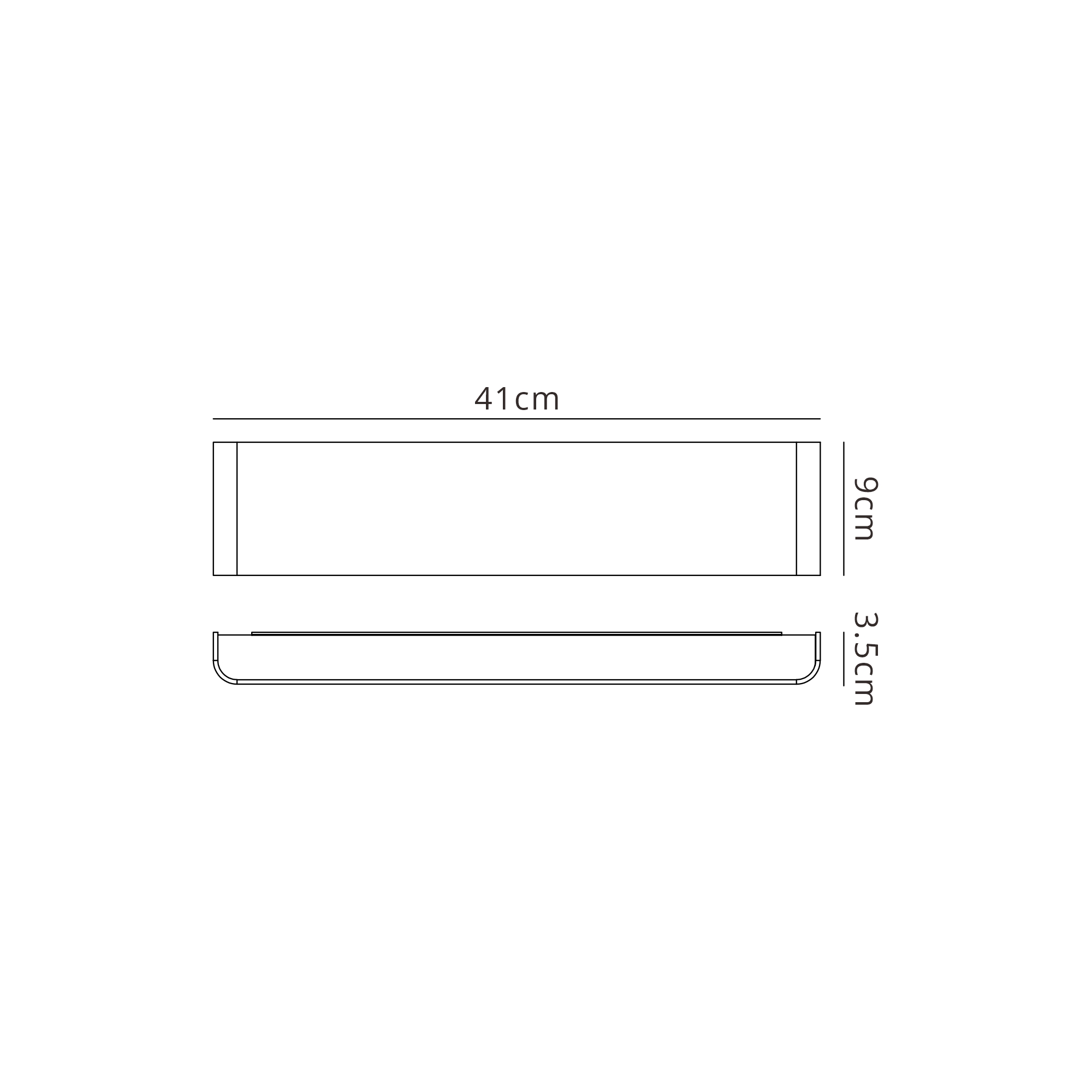 M8906  Egeo 41cm Linear Wall Lamp, 14W LED, 2700K, 1100lm, Black
